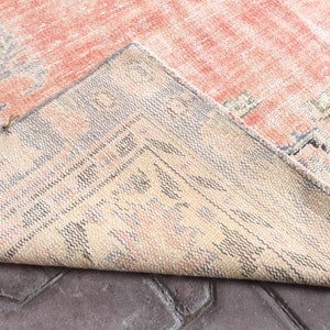 Turkish Rug 5x9 Pink Blue  Beige Turkish Rug Farmhouse Rug Rustic Rug Decorative rug Decor rug Vintage rug Oushak rug Rustic home