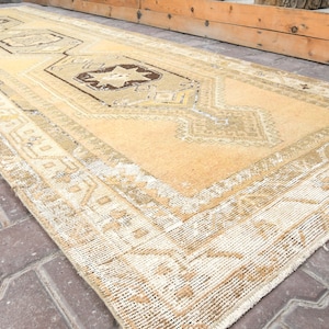 4x11, Oushak Rug, Anatolian rug  runner, Turkish runner rug, soft wool runner, Runner rug, Vintage runner, Oushak runner, Decorative rug