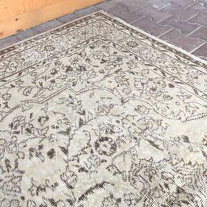 7x9 Oushak rug, turkish rug, rug, Antique rug, Home living rug, Beige rug, Decorative rug,Handwoven rug, oversized rug, Gray Rug