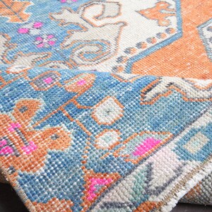 Faded rug 3x7 Turkish rug, Anatolian rug, Hand knotted runner, Bohemian rug, Wool rug, Runner rug, Vintage rug, Oushak rug, area rug