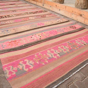 4x10 Turkish kilim rug, turkish mini runner, Vintage Rug, Oushak rug, decorative rug,cbohemian rug, antigue rug, area rug, handmade rug