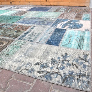 6&#39;5x8&#39;1 Patchwork Teppich, Türkisches Patchwork, Wohndekor, Handgemachter Teppich, Originalteppich, Vintage Patchwork