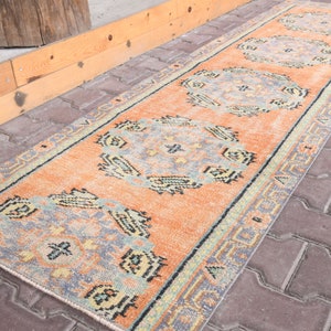 Runner Rug Hallway Runner Entryway rug Turkish runner Turkish rug runner Rug runner Vintage runner Oushak runner rug Handmade runner