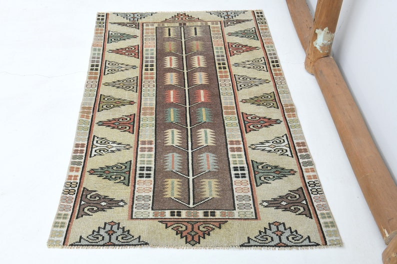 2'8x4'3 ft Turkish rug, Area rug, Oushak rug, Vintage rug, Nursery rug, Handmade rug, Colorful rug, Wool rug, Turkey rug image 2