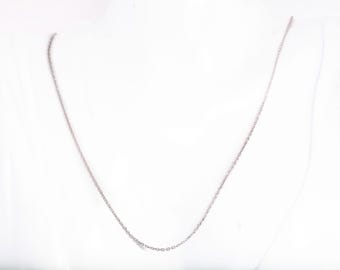 Ladies Adjustable 14k White Gold Chain Necklace