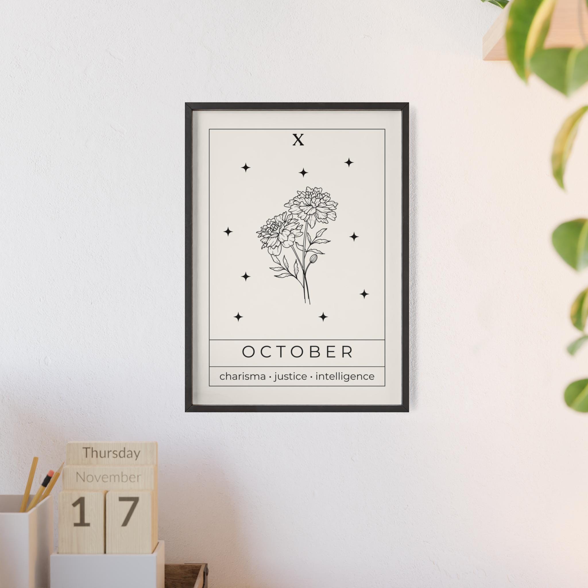 October Birth Shape October Birth Flower Wall Art Digital Download - Etsy