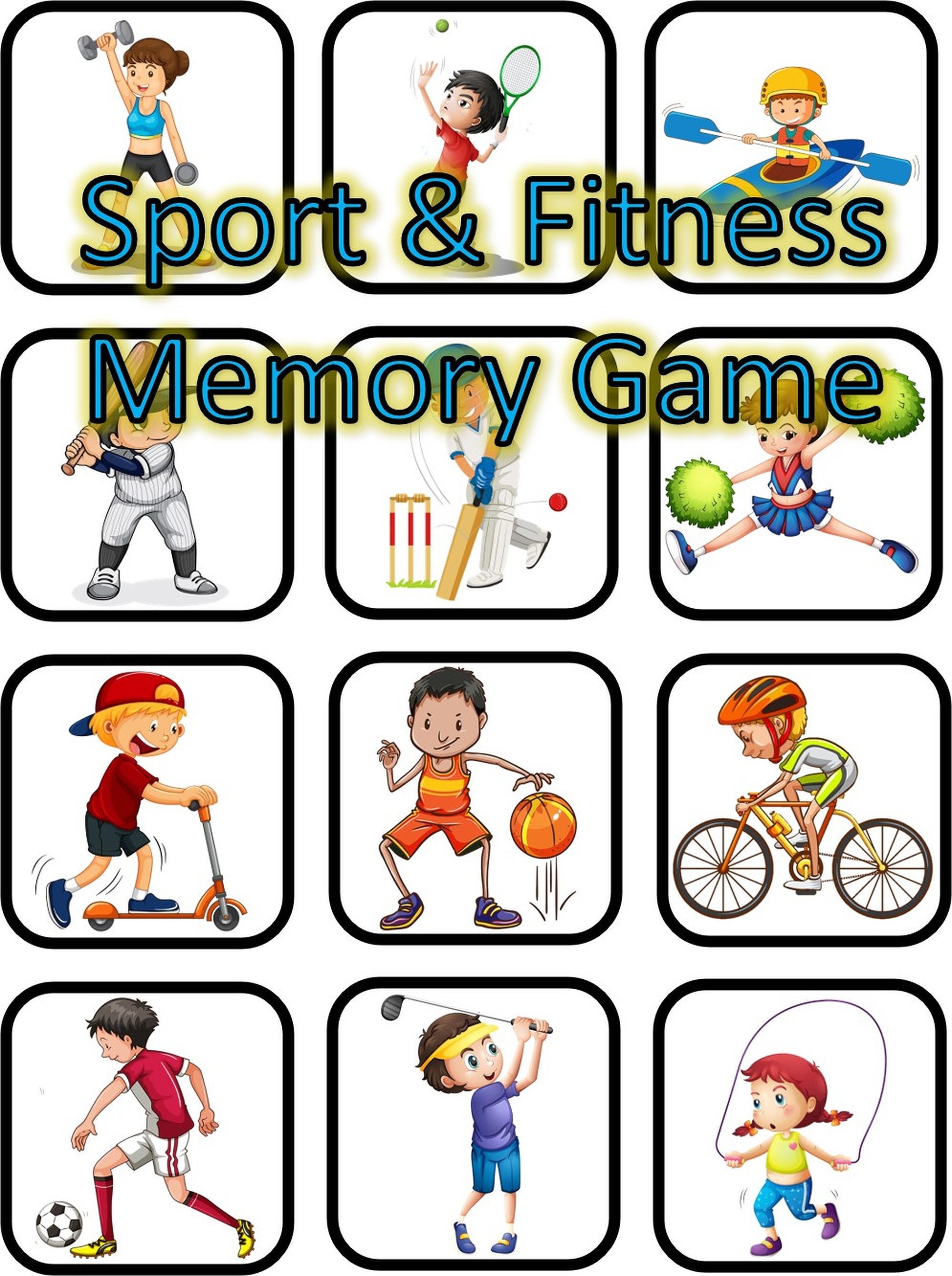 57 Images Sport / Fitness Memory Game Printable 57 Images Etsy