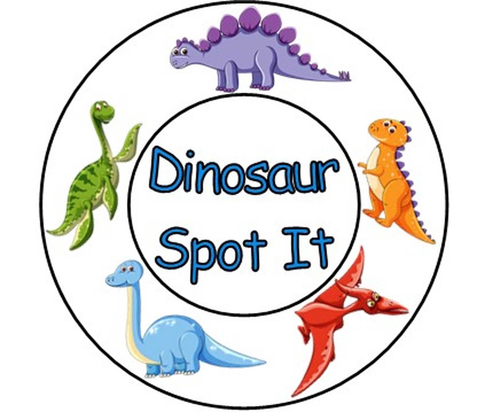 dinosaur spot it dobble card game printable pdf file 31 etsy