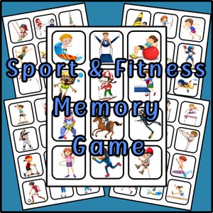 Könnte beinhalten: Ein farbenfrohes Memory-Spiel mit Bildern verschiedener Sportarten und Fitnessaktivitäten. Das Spielbrett ist in 16 Quadrate unterteilt, jedes mit einem anderen Bild. Die Bilder zeigen eine Person beim Surfen, eine Person beim Turnen, eine Person beim Tischtennisspielen, eine Person beim Reiten, eine Person beim Baseballspielen, eine Person beim Fußballspielen, eine Person beim Basketballspielen, eine Person beim Volleyballspielen, eine Person beim Tennisspielen, eine Person beim Golfspielen, eine Person beim Hockeyspielen, eine Person beim Rugby spielen, eine Person beim Cricket spielen, eine Person beim Badminton spielen und eine Person beim Bogenschießen.