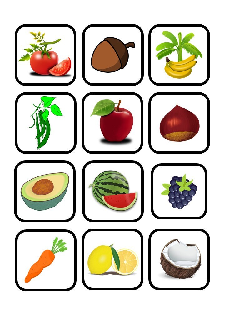 fruit veg nut memory card game printable 31 images etsy ireland