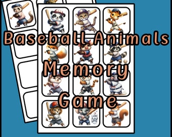 Baseball Animals Memory Game Printable - 14 Images