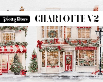 Watercolor Christmas Town Clipart, Holiday Buildings (Digital Download)