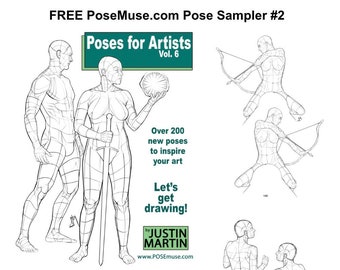 NEW Free Poses For Artists Book Sampler #2- New Poses