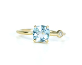 Off-Shore Aquamarine & Diamond Ring