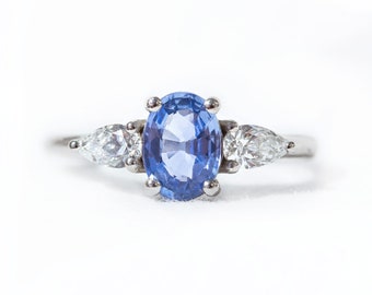 Cove Sapphire Diamond Ring in Platinum