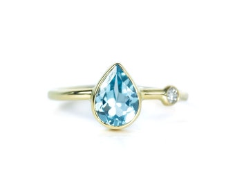 Off-Shore Aquamarine & Diamond Ring