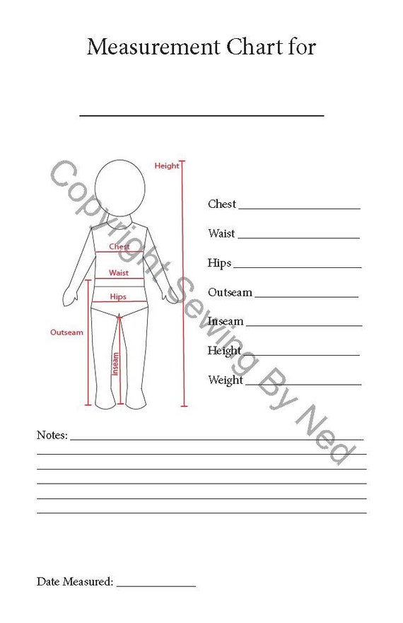 Sewing Measurement Chart