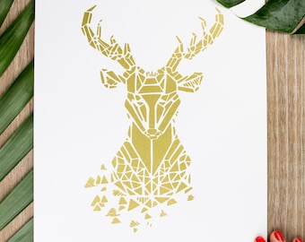 21x30cm - deer Zoorigami silkscreen poster