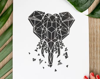 21x30cm - Elephant Zoorigami silkscreen poster