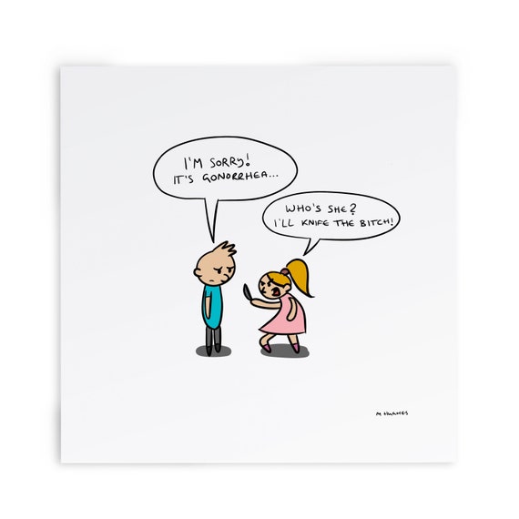 Gonorrhea / A M'ughes Comics / Greeting Card / 250gsm Etsy