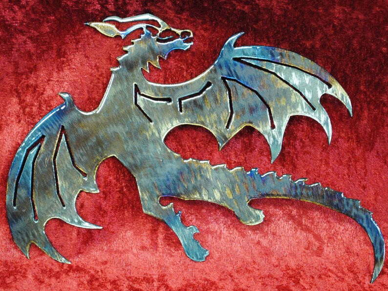 Dragon Flying Dragon Metal Dragon Wall Art Fantasy Metal Etsy