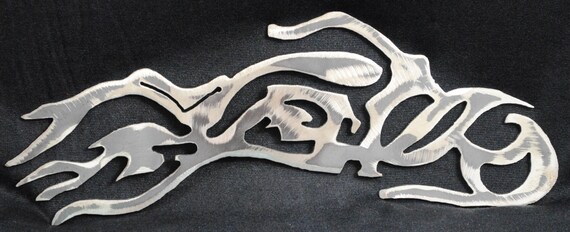 Flame Motorcycle Metal Wall Art