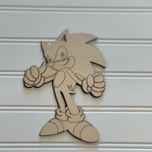 Personajes de Sonic the Hedgehog cortados con láser en madera para que los niños coloreen y decoren: juego de 7 personajes. Doble cara