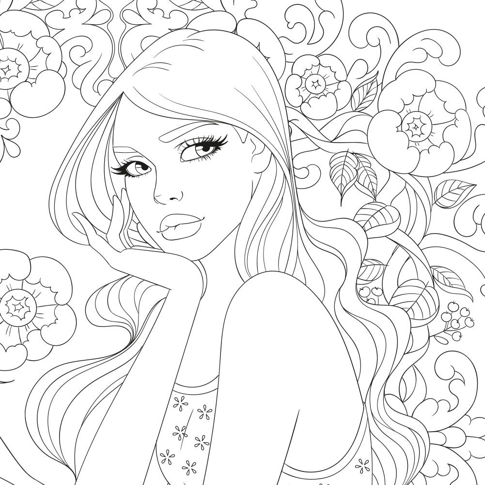 10 PDF Coloring Pages Flower Collection | Etsy