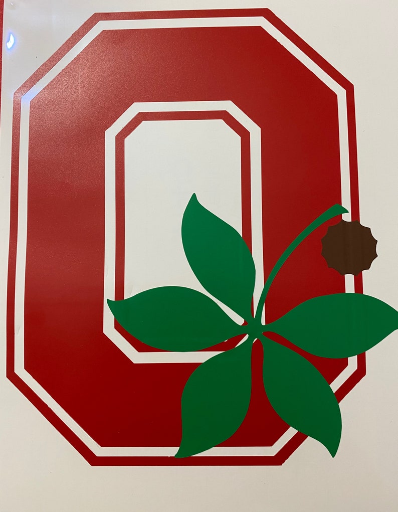 Ohio State Block O And Buckeye Leaf Vinyl Decal | Etsy