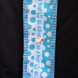 BABY SHOWER TIE Blue, Dad to be Baby Shower Tie, Mom to be, sash, Party Supply, Ribbon, Maternity