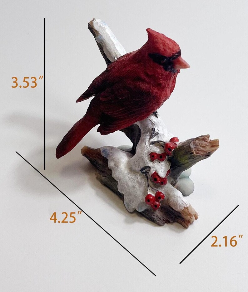 Red Cardinal Bird - Collectible Figurine Miniature 3.5