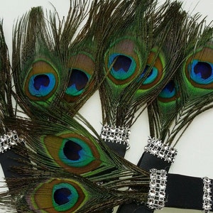 Double Peacock Feather Wedding BOUTONNIERE for Groom Groomsmen CORSAGE PROM Quinceañera, It&#39;s ready to ship Today!