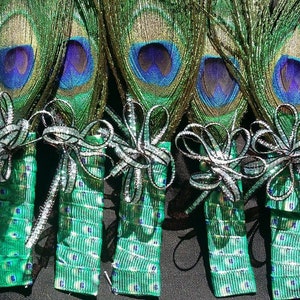 Peacock Feather Wedding BOUTONNIERE for Groom or Groomsmen CORSAGE PROM Quinceañera, It&#39;s ready to ship Today!