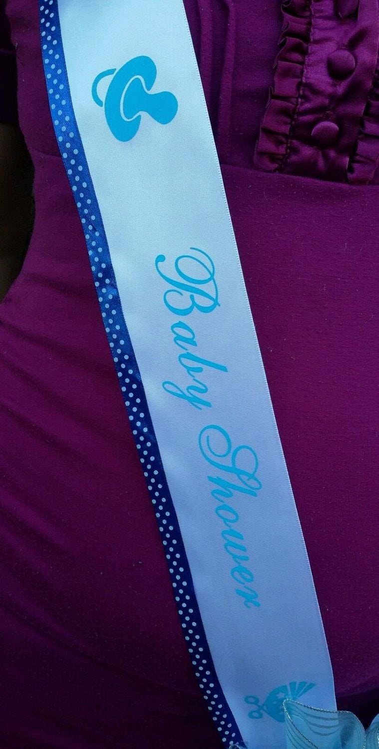 Baby Shower SASH for the Momtobe Blue Boy Pregnant Sash Etsy