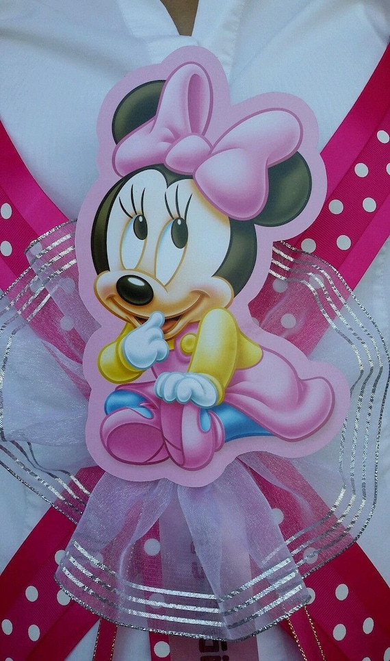 1 Baby Shower Mom To Be Sash With Minnie Mouse Pink Girl Etsy