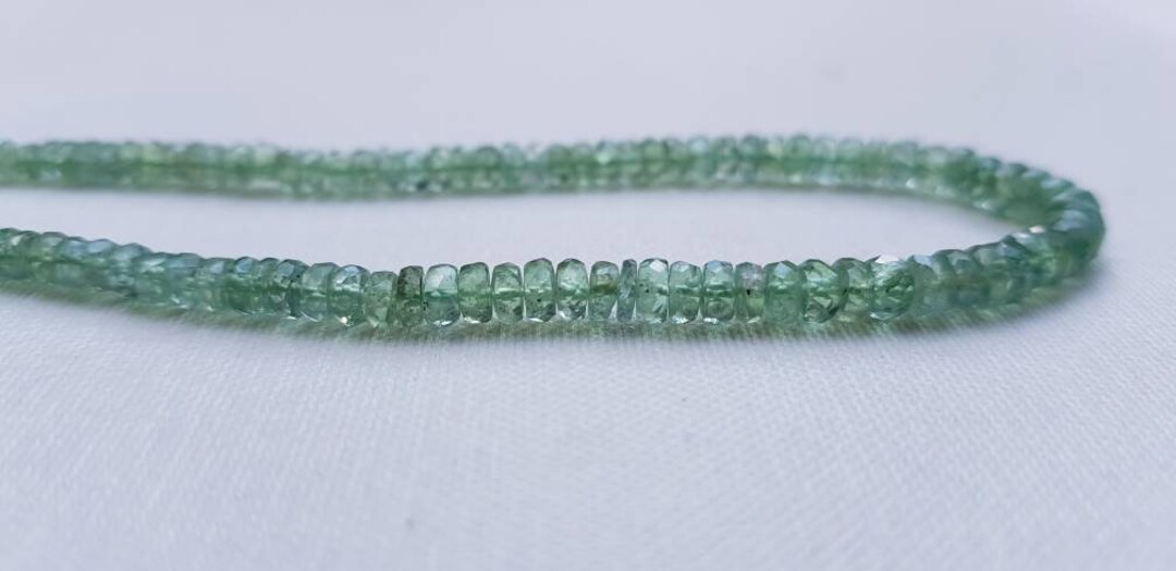 Bead Mint Green Kyanite natural 3 to 4mm Hand Cut Rondelle Etsy