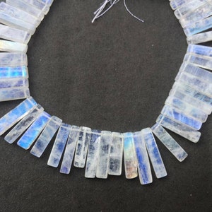 Bead Rainbow Moonstone plain polished sticks 19x4 to 20x5mm , pack of 5 pieces.