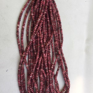 Bead Thulite plain rondelle 16&quot; length 4-5mm each