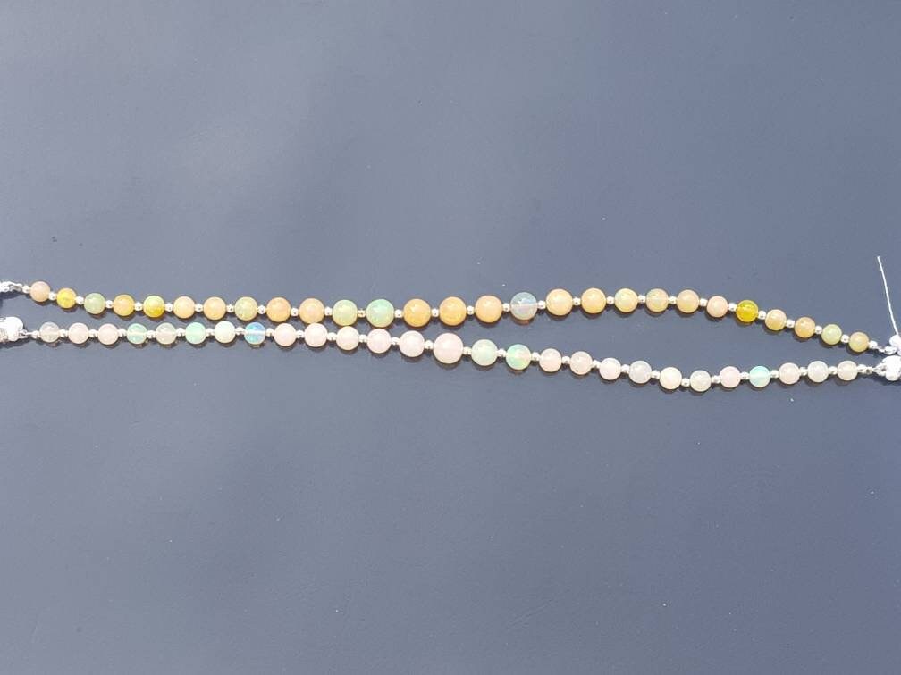 Äthiopische Opal Armband Opal Perlen Armband Silber Armband