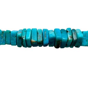 Turquoise Arizona natural Square beads 5 to 6mm 8" each