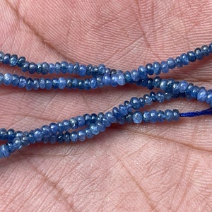 Bead Natural blue sapphire 2.5mm uniform size, 16inch plain rondelle