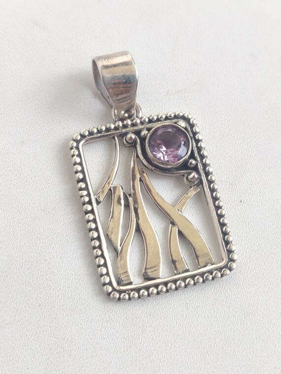 Amethyst Sterling Silver Pendant,925 Purity,natural Gemstone Amethyst Sterling Silver Pendant,925 Purity,natural Gemstone
