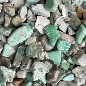 VARISCITE gemstone inlay chips , tumbled & polished chips ( undrilled) , used for healing and decorations , packet of 30grams each
