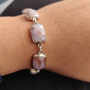 Aqua Naveda sterling silver adjustable bracelet,925 purity,natural gemstone,15*11*5 mm Cabochon,length - 6&quot; plus 1.5&quot; extension,rare stone