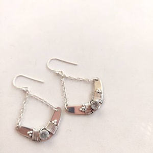 Blue Topaz sterling silver earring,925 purity,35*30mm size,silver ear wire,6mm cut stone,gift jewelry,light weight,handmade,natural gemstone