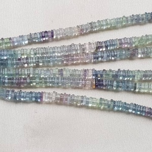 2 strands of Bead Multi Fluorite 8" Squares 4 - 6mm  each