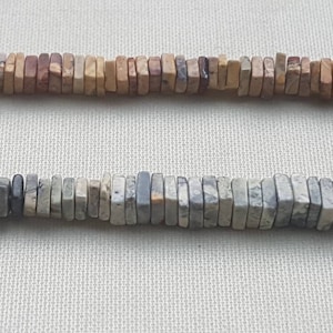 4 strands of VERDITE SQUARE beads 5-6mm 8&quot;