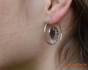 ammonita earrings fossil jewellery spiral earrings