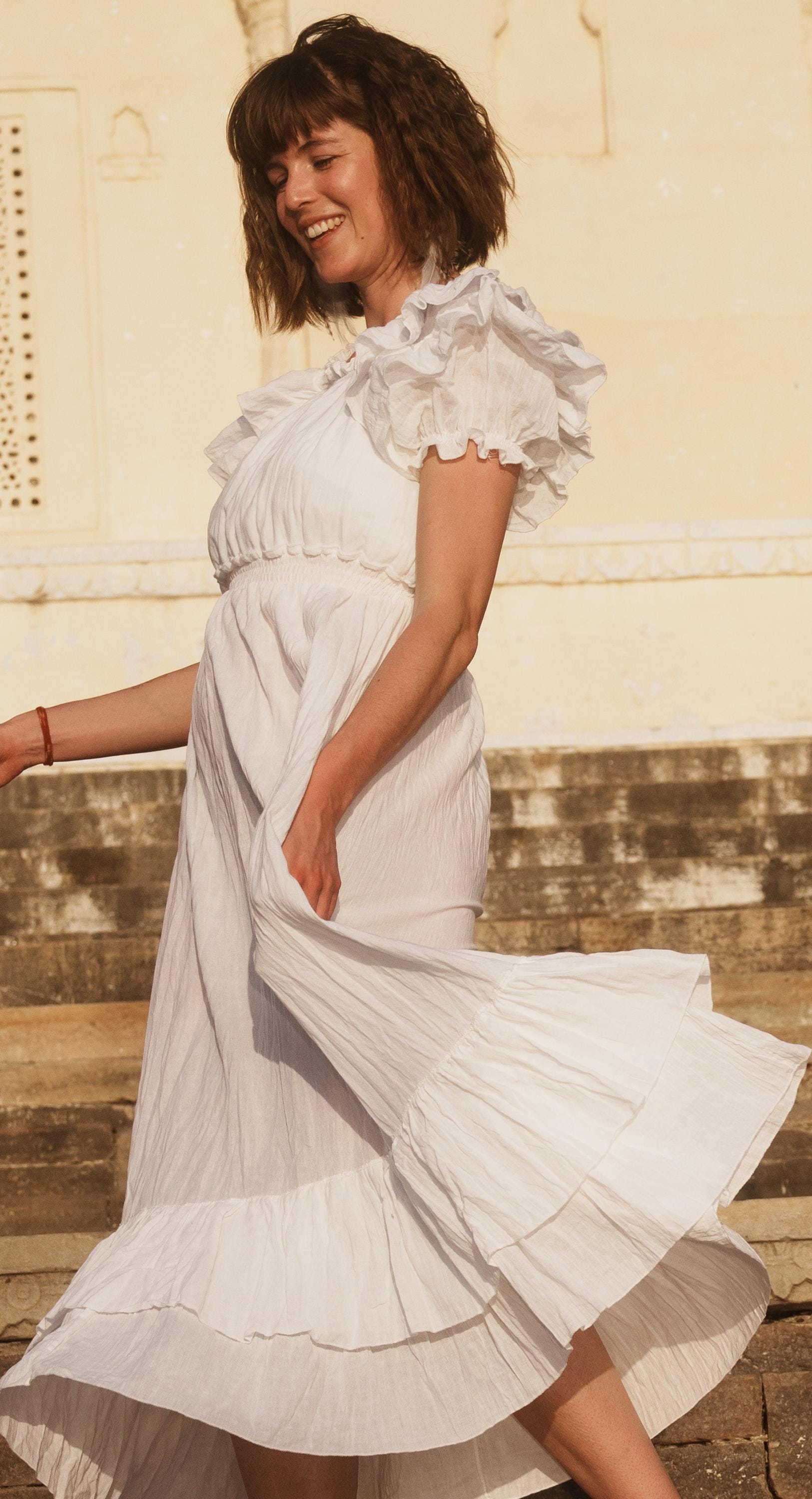 white flowy fairy dress Fairy Symphony White Angel Dress Fairycore main image 1