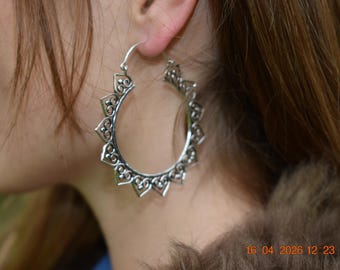 x large earrings silver plated